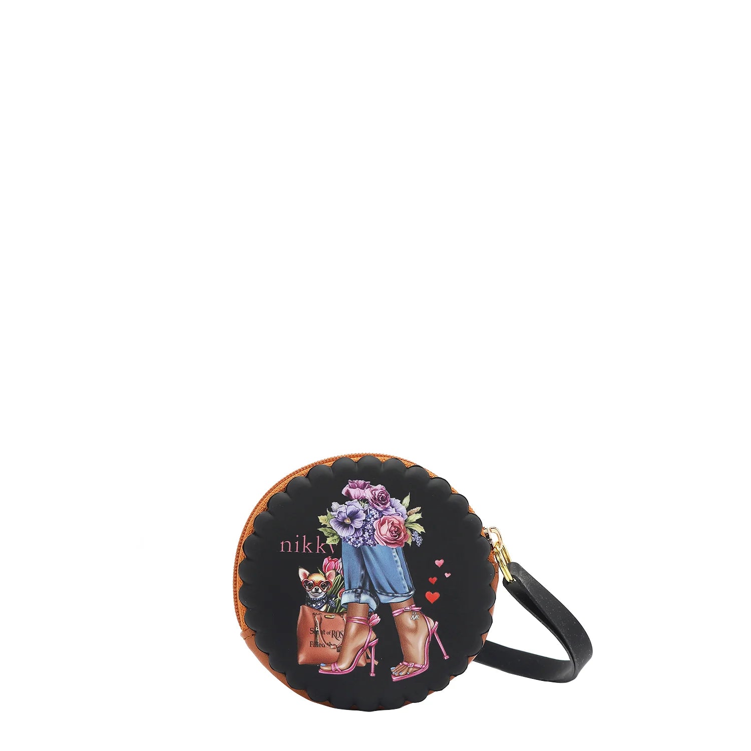 Silicone Round Zip Pouch with Wristlet