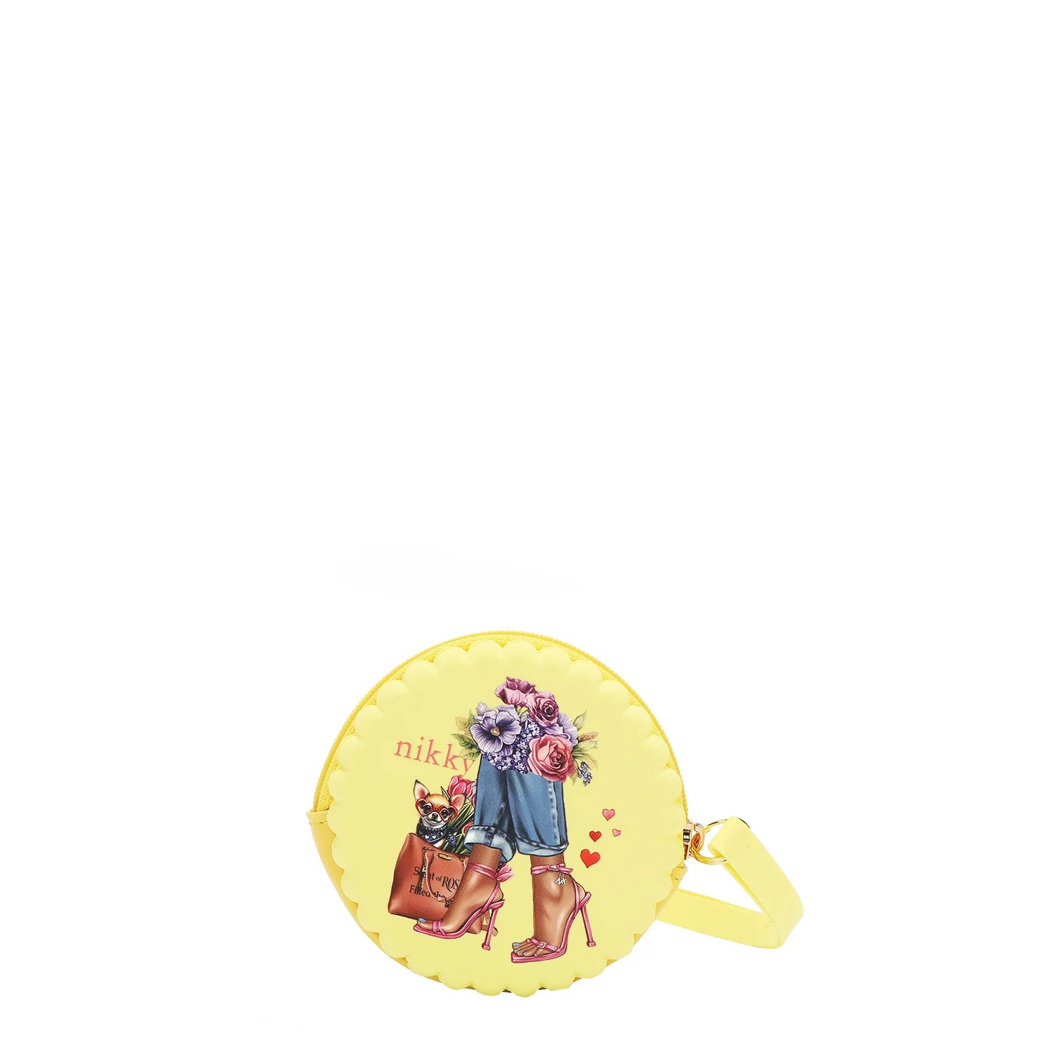 Silicone Round Zip Pouch with Wristlet