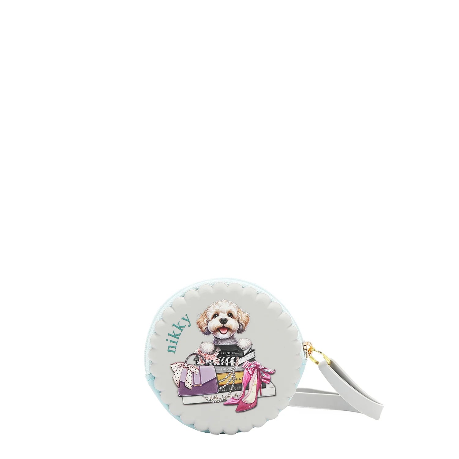 Silicone Round Zip Pouch with Wristlet