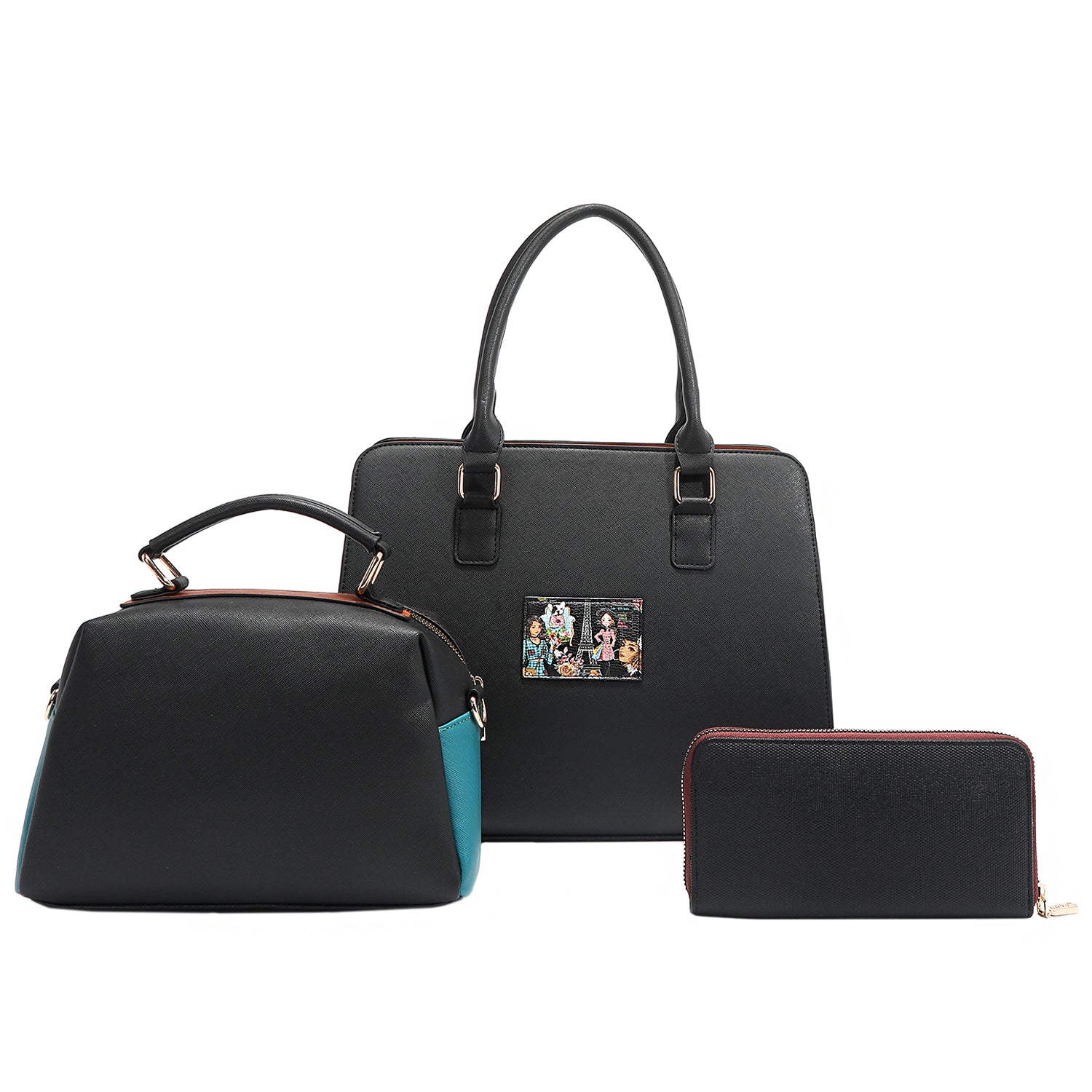 3PC Satchel, Crossbody & Wallet