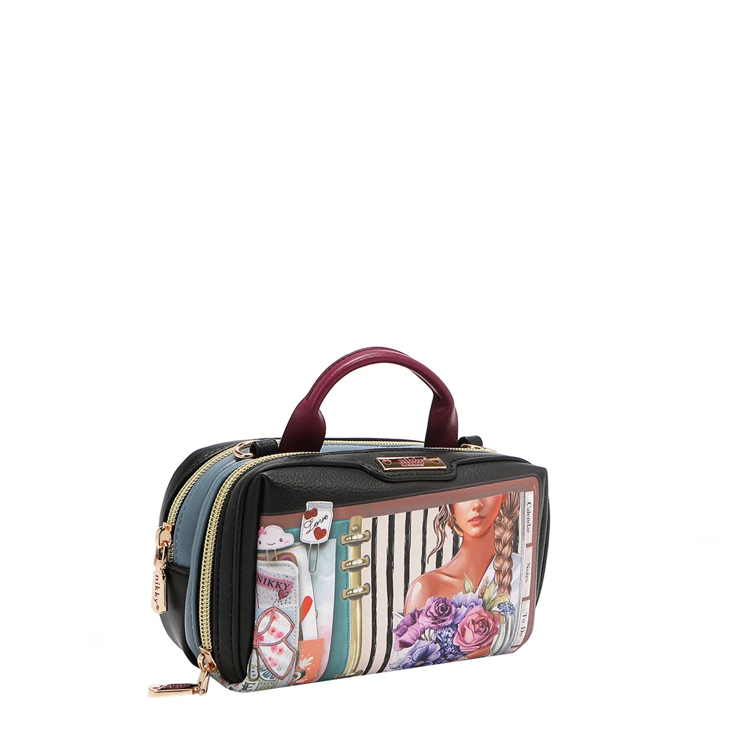 MIni Boston Double Zip Crossbody Bag