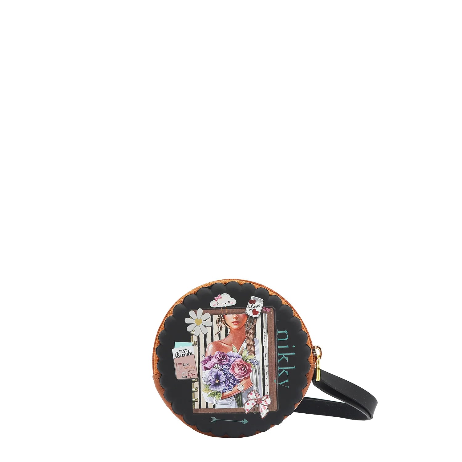 Silicone Round Zip Pouch with Wristlet