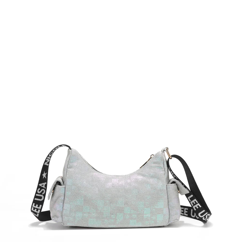Checker Denim Shoulder Bag - LNO