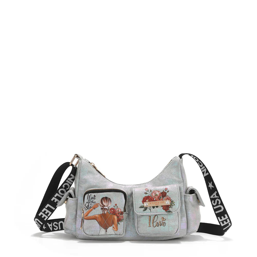 Checker Denim Shoulder Bag - LNO