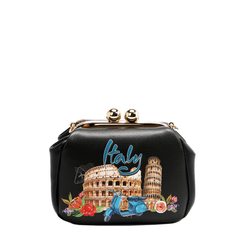 Kiss Lock Crossbody Mini Bag
