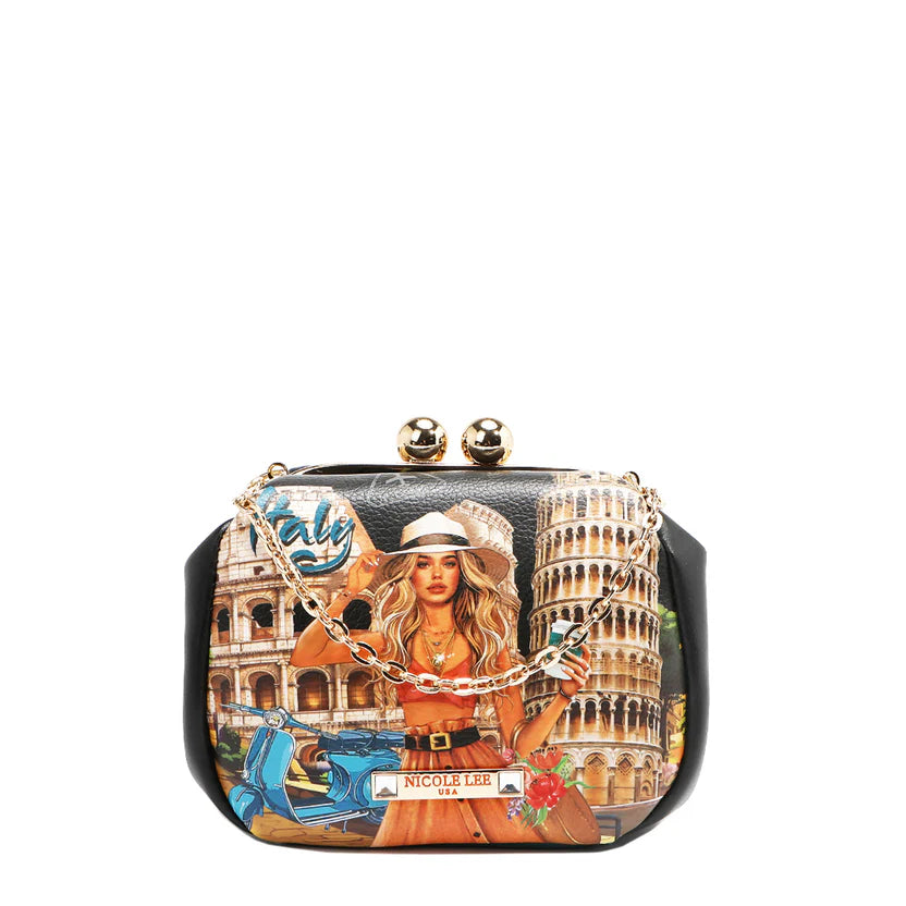 Kiss Lock Crossbody Mini Bag