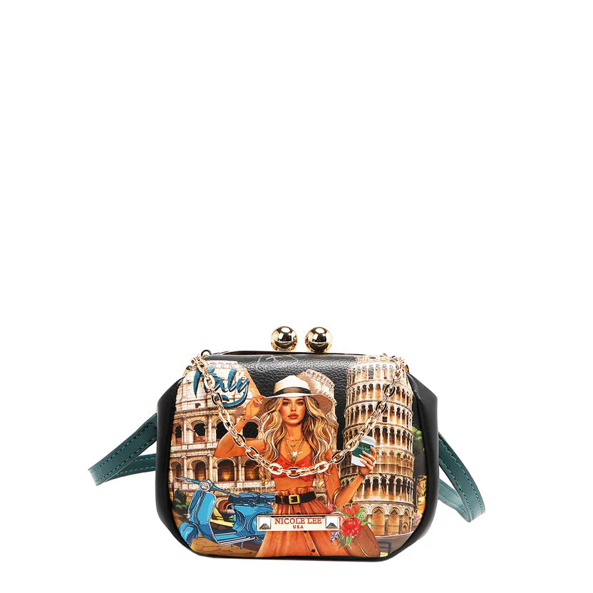 Kiss Lock Crossbody Mini Bag